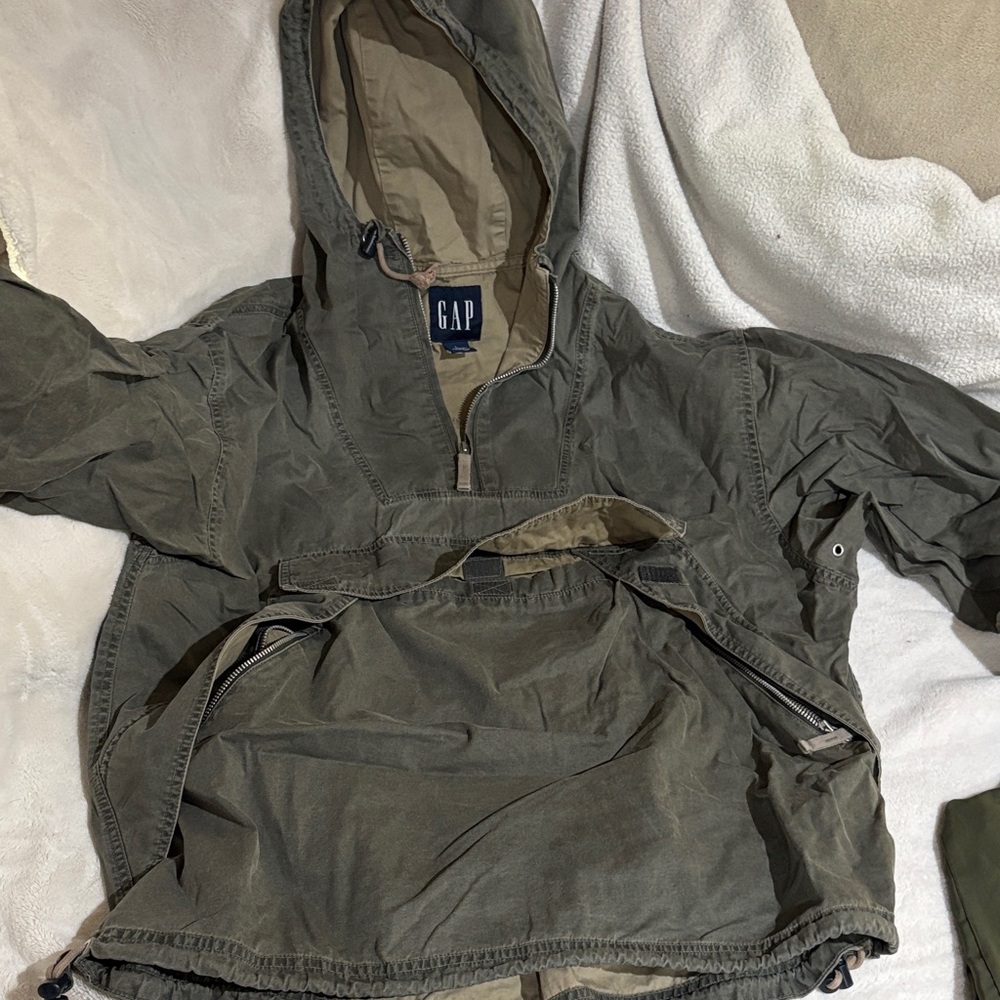 GAP Olive Hooded denim pullover